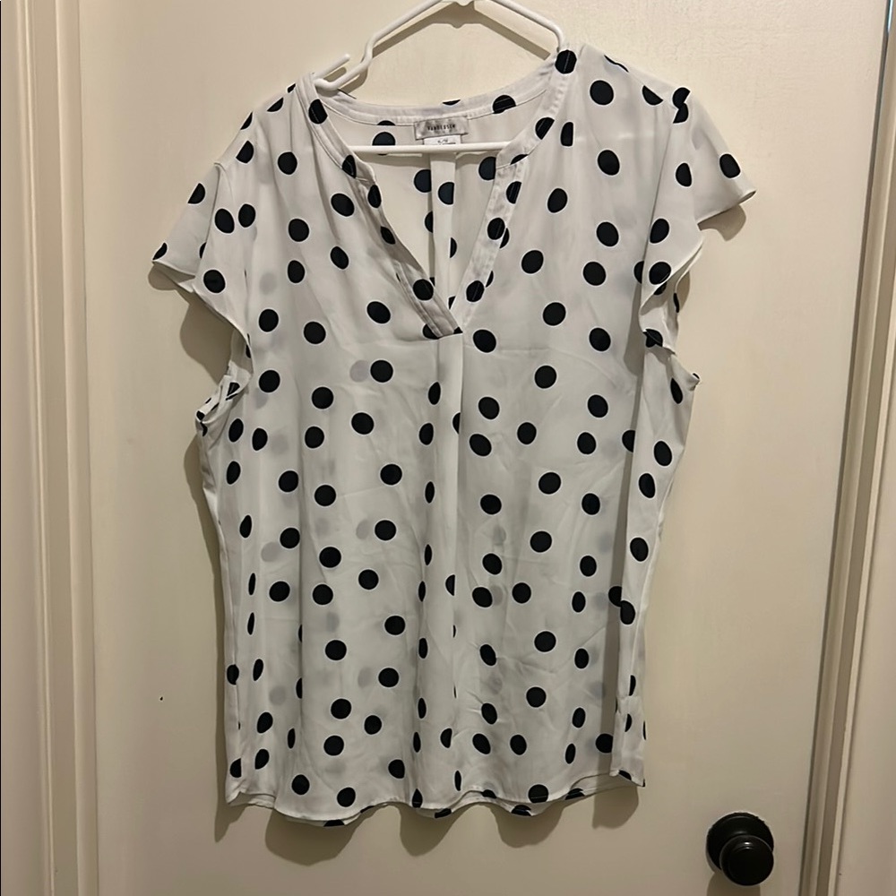 Van Heusen Black and White Polka Dot Blouse
